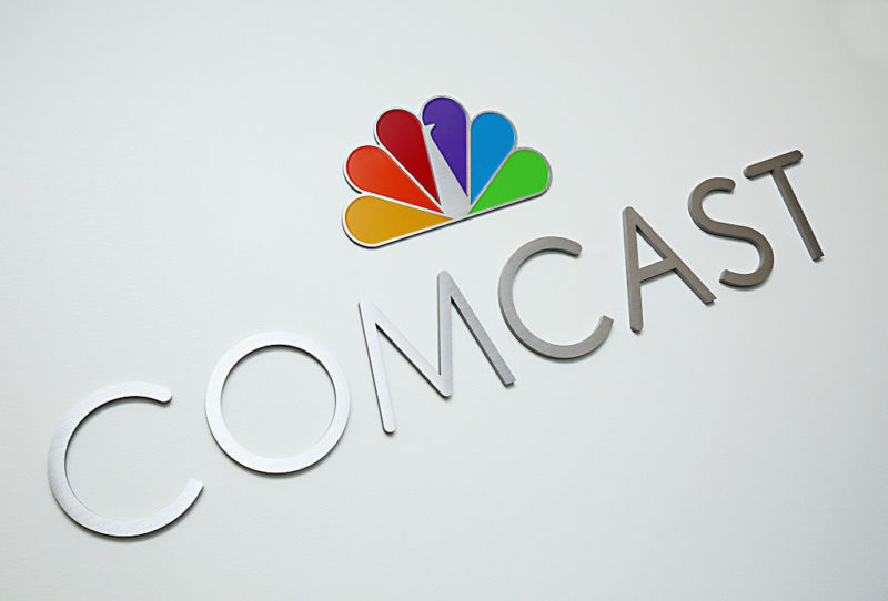 A Comcast brand at Comcast's offices in Philadelphia, Pennsylvania.