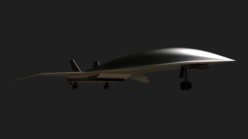 Hermeus concept for a Mach 5 aircraft.