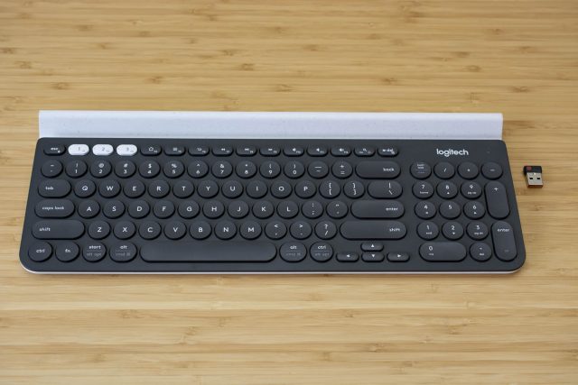 The Logitech K780 is a recommended wireless keyboard for those working on multiple displays.