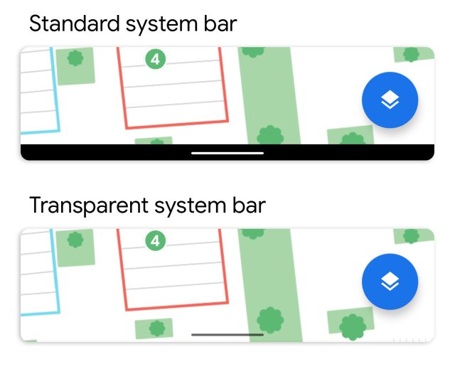 Pictures of Android Q's gesture navigation.