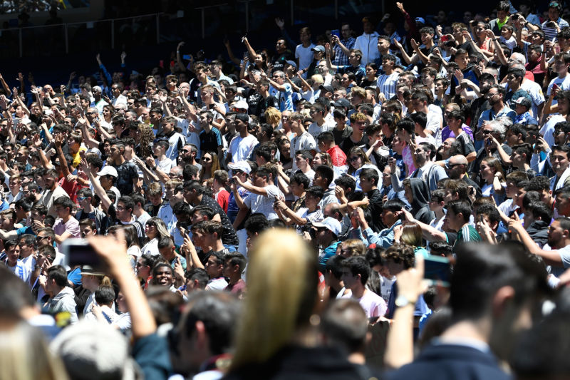 Soccer fans in Madrid on June 12, 2019.