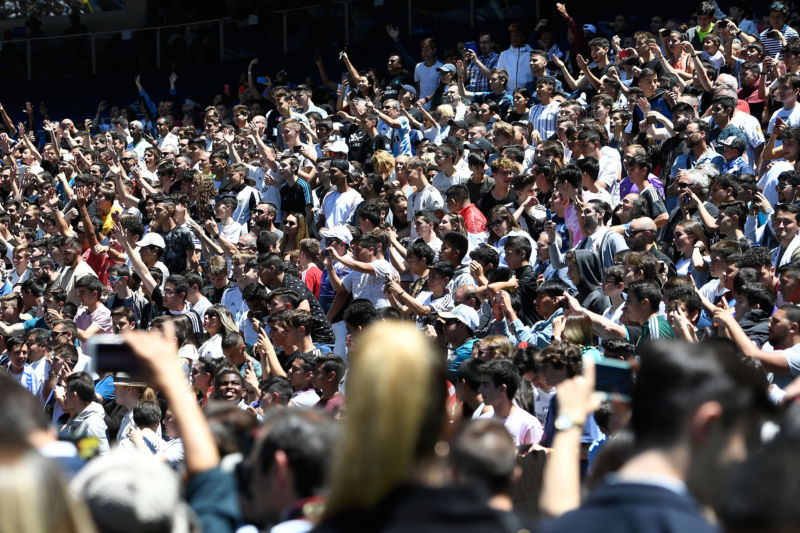 Football fans in Madrid on June 12, 2019.