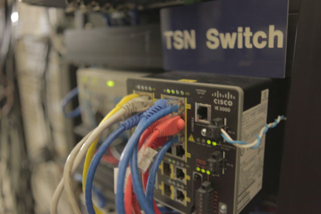 A <a href="https://en.wikipedia.org/wiki/Time-Sensitive_Networking">time-sensitive networking switch</a> used in an industrial control traffic network. 