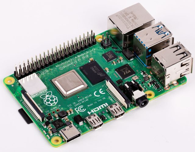 The Raspberry Pi 4. 