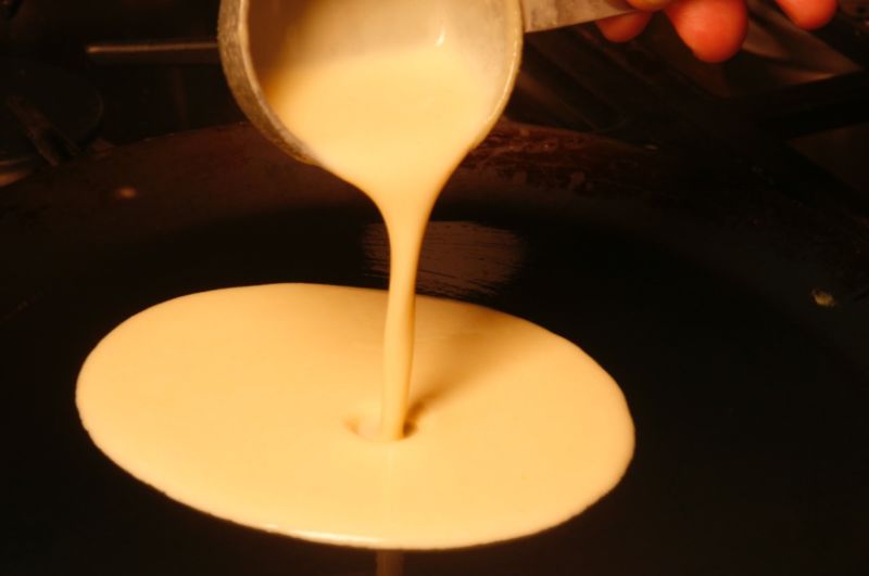 Batter must be distributed evenly to get uniform thickness in a perfect crepe.
