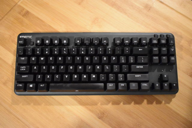 The Fnatic miniStreak mechanical keyboard.