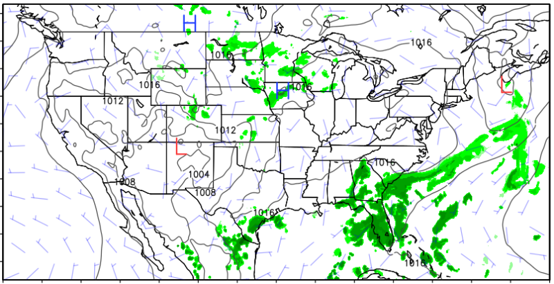 Forecast output from the new version of the model, which goes into service today.