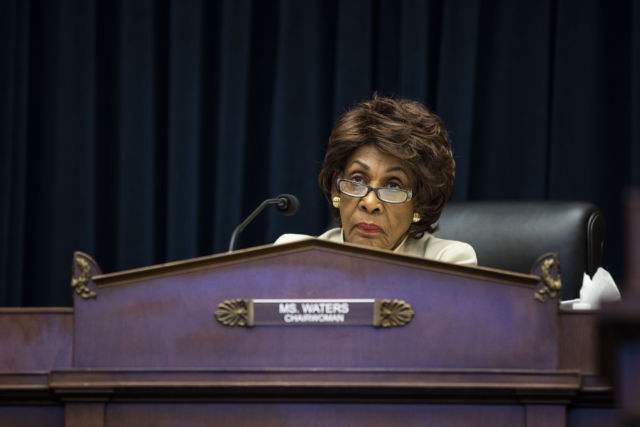 Rep. Maxine Waters (D-Calif.) chairwoman of the House Financial Services Committee, listens during a hearing on May 16, 2019.