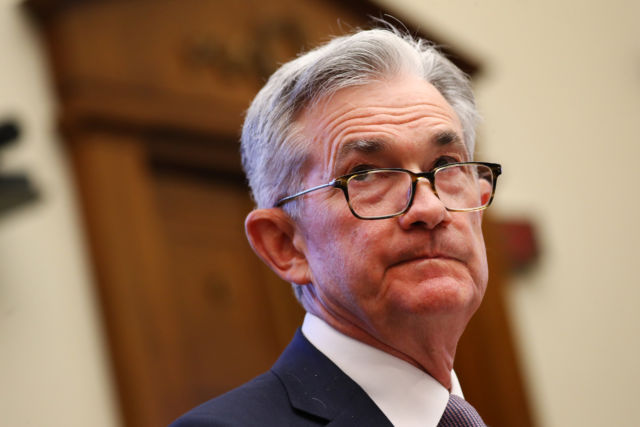 Jerome Powell, chairman of the US Federal Reserve, waits for the start of a House Financial Services Committee hearing in Washington, DC, US, on July 10, 2019.