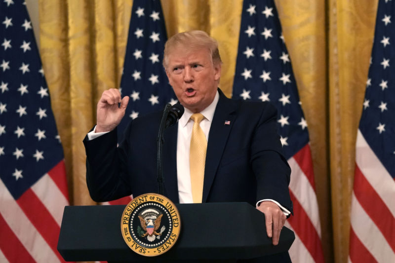 Donald Trump speaks at the White House on July 11, 2019.