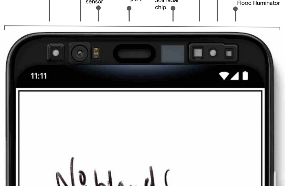 Pictures of the Pixel 4.