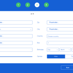 You'll then be asked to fill in your personal info. But the fields are ordered strangly, the age slider is very unhelpful, selection colors for male/female are reversed and there's no non-binary option, and some fields are uninteractable—to name just a few issues.