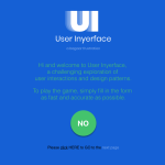 You know something's wrong right away on the first page. Why does this button say "NO" instead of "YES"? And one thing you can't tell here: hovering on the thing you actually have to click ("here") doesn't change the cursor as expected.