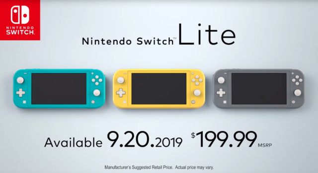 Nintendo Confirms Portable Only 200 Switch Lite For September