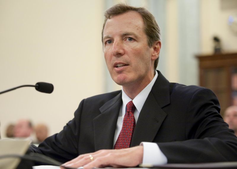 Paul Martin, then the nominee for Inspector General for NASA, answers questions during his confirmation hearing in front of the Senate Committee on Commerce, Science and Transportation in 2009.