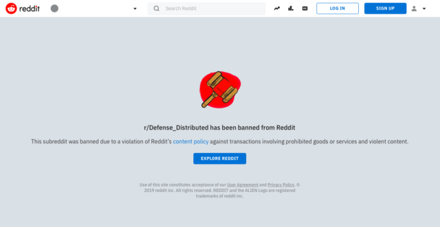 r/defense_distributed no longer exists as of summer 2019. Previously, Defense Distributed employees and customers used the forum to interact, and 3D-printing gun enthusiasts would share tips, videos, and more.