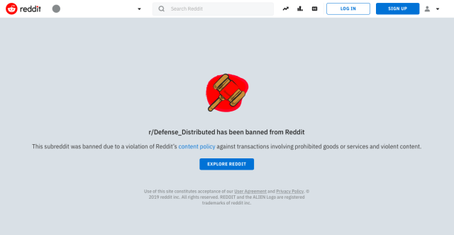 r/defense_distributed no longer exists as of summer 2019. Previously, Defense Distributed employees and customers used the forum to interact, and 3D-printing gun enthusiasts would share tips, videos, and more.