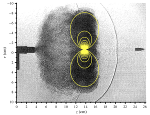 Diagram drawn over image of smoke.