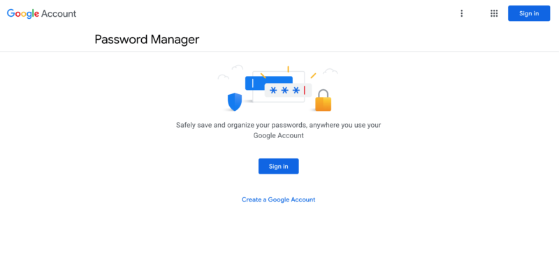 my google passwords manager