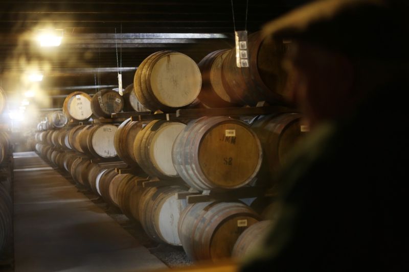 Inside a dunnage warehouse of Highland Park whisky distillery. A new type of artificial tongue would help detect counterfeit whiskies.