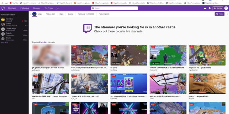 Twitch Backtracks After Accidentally Showing Porn On Ninja S Old Page Ars Technica