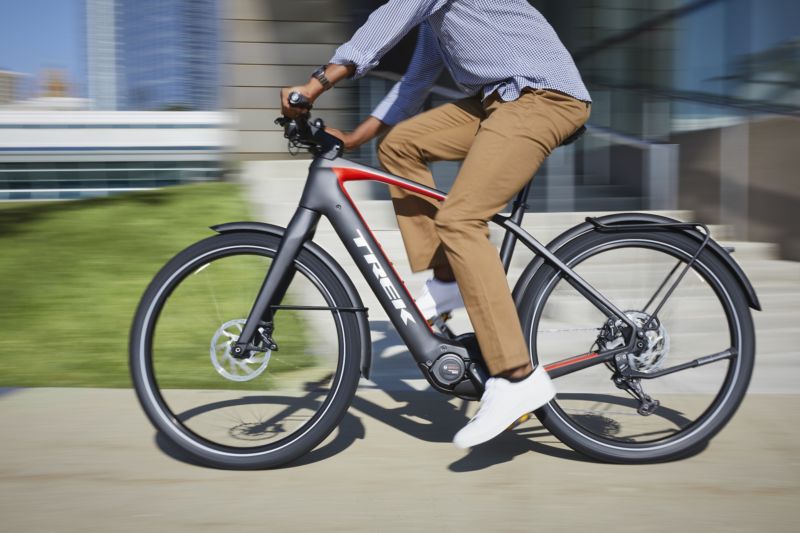 riding an electric bike