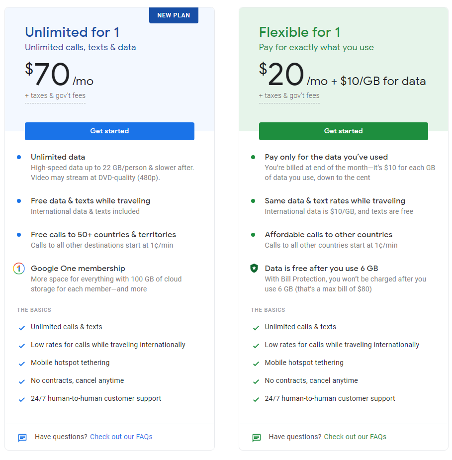 google fi 20 dollar plan