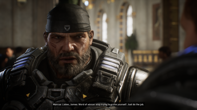 Despite the intense stares in some of the cinematics, <em>Gears 5</em> has its share of levity and humor.
