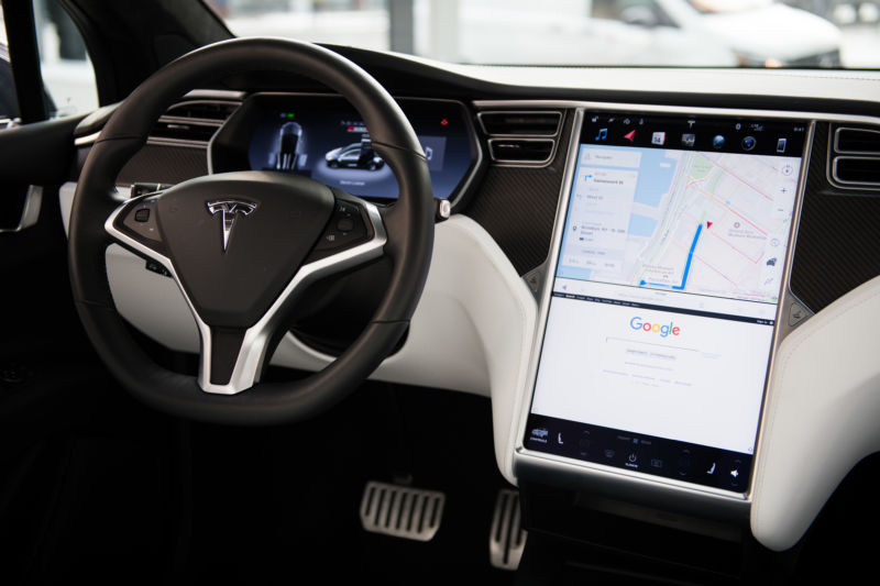 Interior of high-end luxury car.