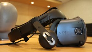 HTC VR headset up close.