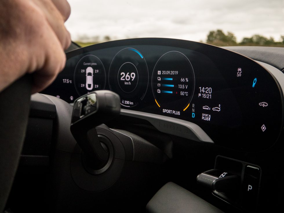 A guilt-free, emissions-free high-speed run. The car would happily sit at an indicated 269km/h on the autobahn as long as there was room to do it. 