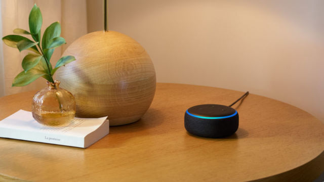 An Amazon Echo device.