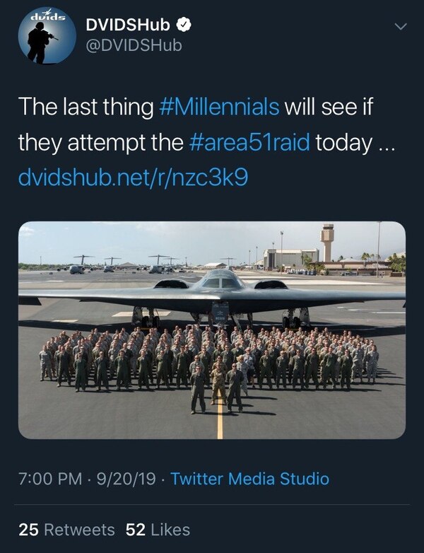 A tweet, since deleted, by an employee of DOD's Defense Video and Image Distribution Service.