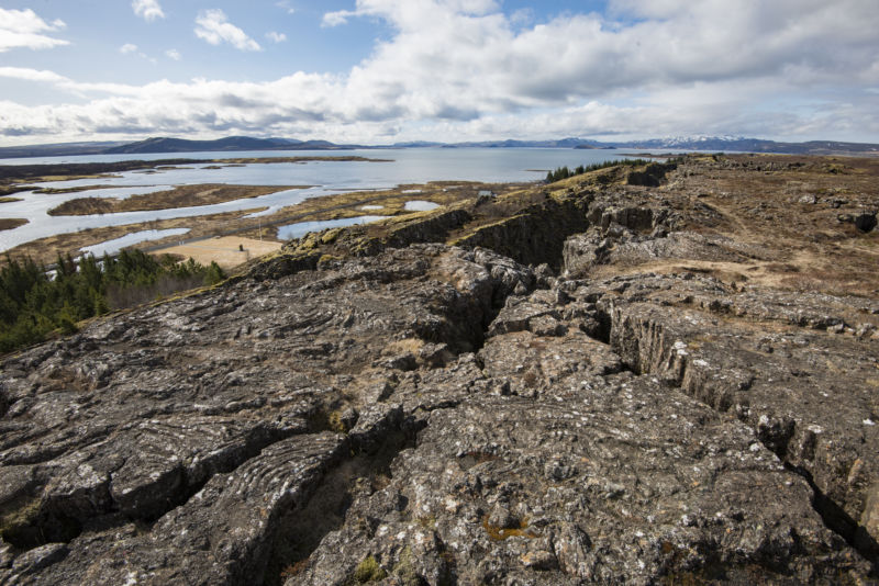 Þingvellir or Thingvellir, is a national park in Southwestern Iceland, about 40km northeast of Iceland's capital, Reykjavík. It's a site of geological significance, as the visuals may indicate.