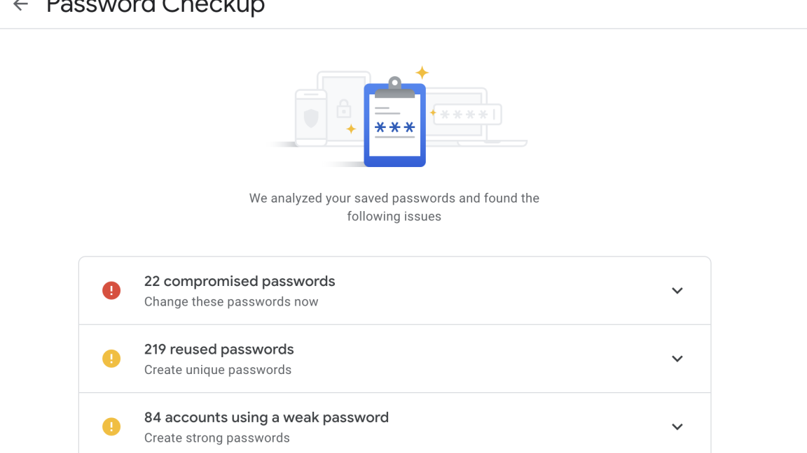 Google Password Checklist Google adds password “checkup” into Web account password manager - Ars ...