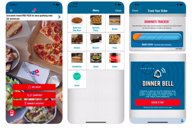 The Domino's mobile app, as previewed in Apple's App Store.