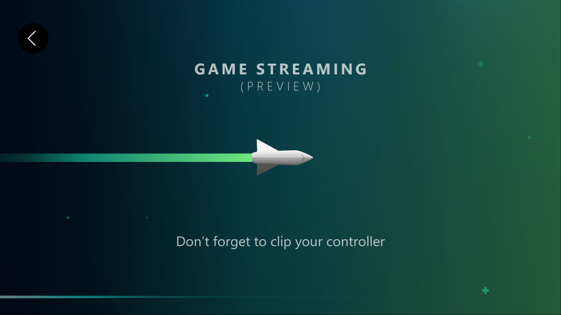 Screenshot of game-streaming service.