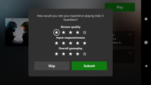 Screenshot of game-streaming service.