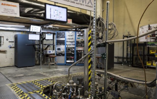 The ADMX experiment uses a resonant cavity haloscope to detect axions.