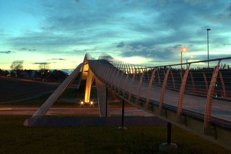 The Vebjørn Sand Da Vinci Project bridge in Ås, Norway, is based on a design by Leonardo Da Vinci.