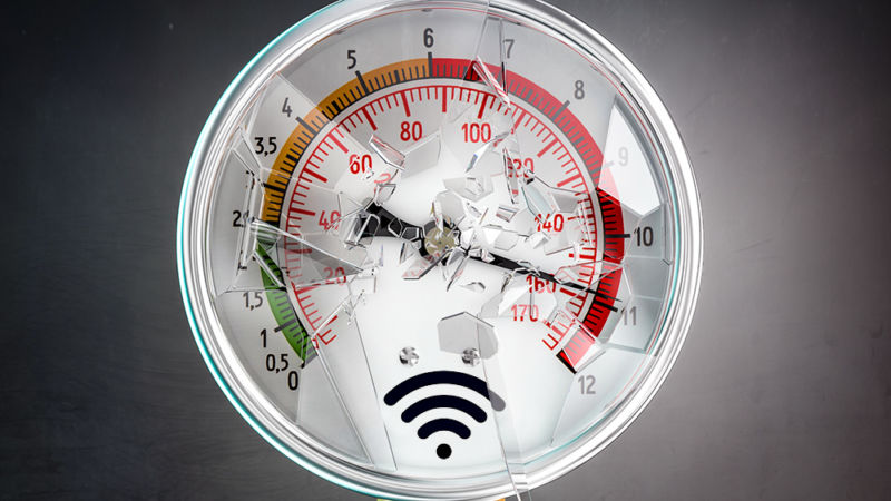 Illustration of a broken data meter.