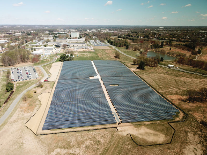 A new solar array at the National Institute of Standards and Technology.