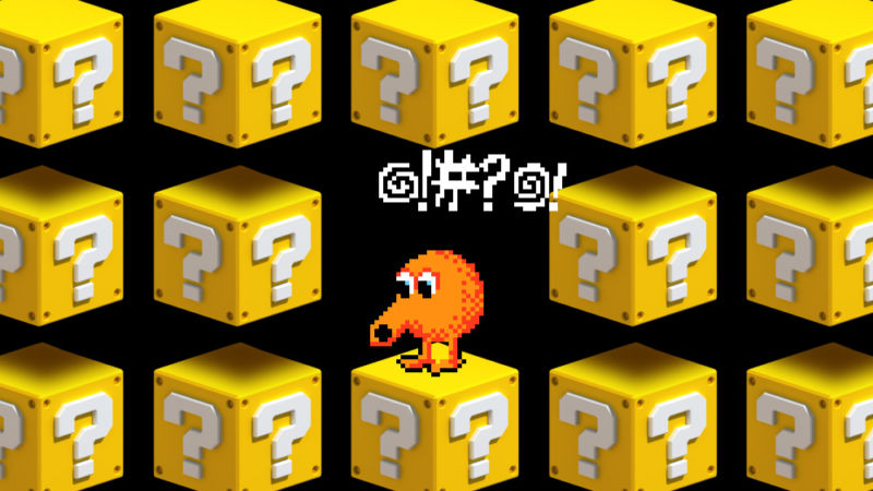 Photoshopped image of Q-Bert video game.