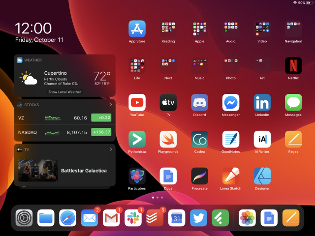 Widgets in iPadOS 13 from 2019.