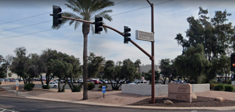 Photograph of street corner in Chandler, Arizona.