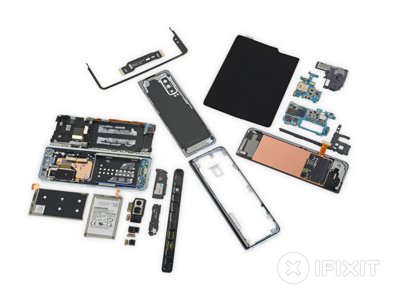 Pictures of the iFixit Galaxy Fold teardown.