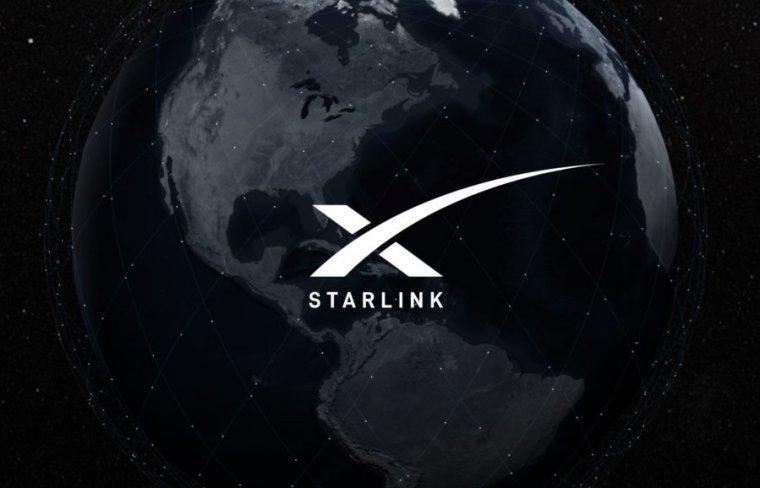 Ilustración de la Tierra con el logo de Starlink, el servicio de banda ancha por satélite planeado por SpaceX.