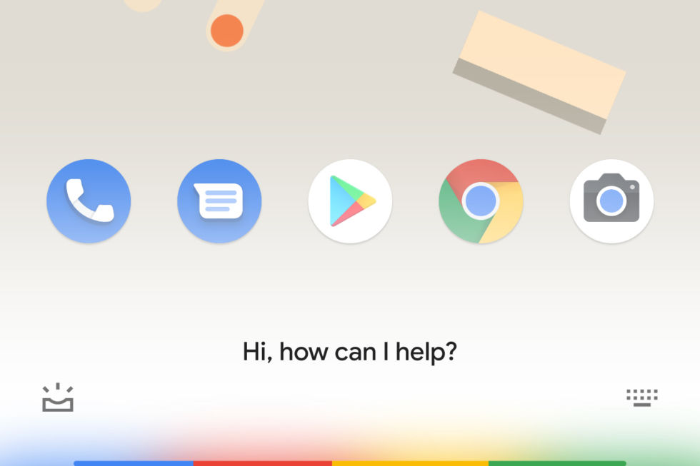 The new Google Assistant interface has colors fade-in from the bottom of the screen.