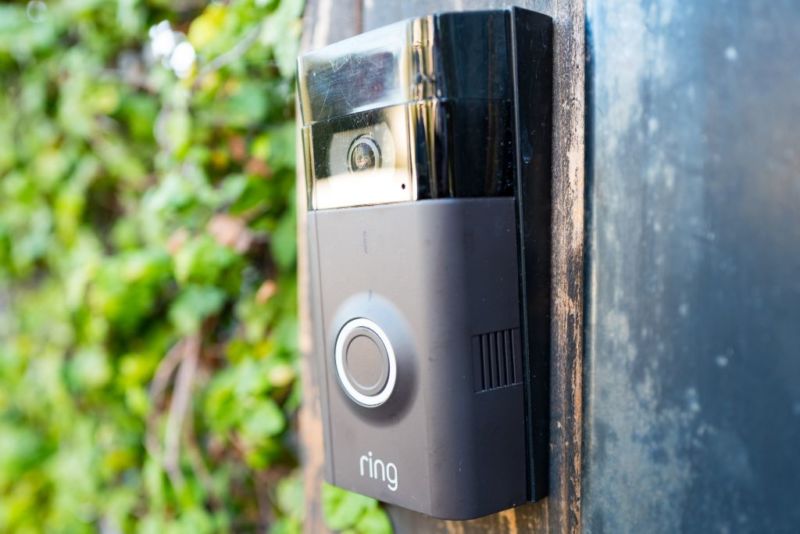 A Ring camera doorbell.