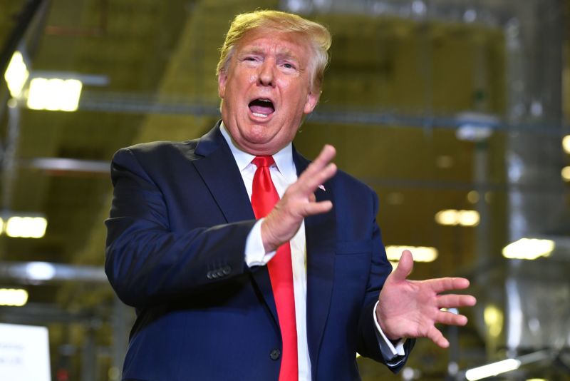 Donald Trump speaks at Apple's Mac Pro manufacturing facility in Austin, Texas.